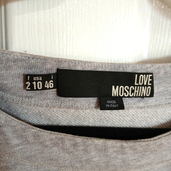 Love MOSCHINO Cotton Lightwight Sweatshirt Eyelet Heart Pattern Quiet Luxury - Picture 5 of 6